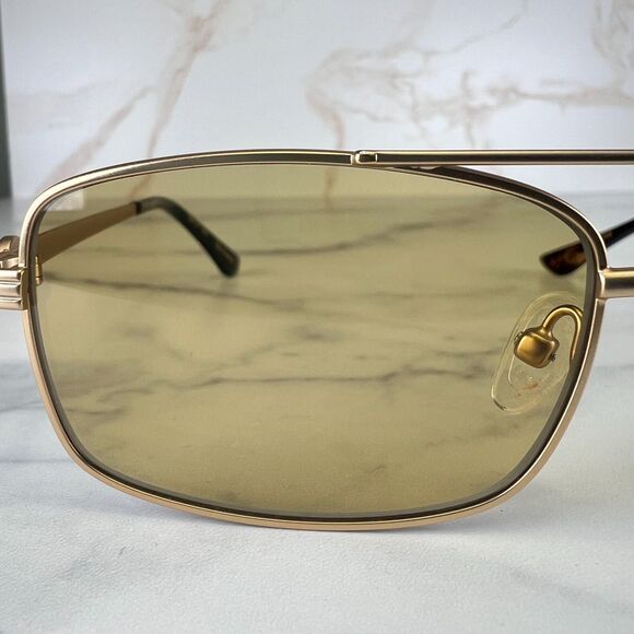 Luv Lou the Rocky Sunglasses Matte Gold Metal Frame Khaki Tint Lens 54-21-140 - Picture 6 of 11